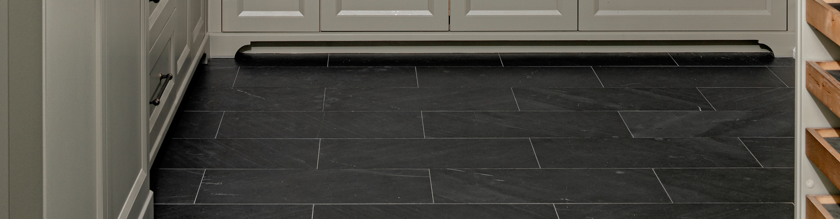 Gray Tile in Bathroom Closet